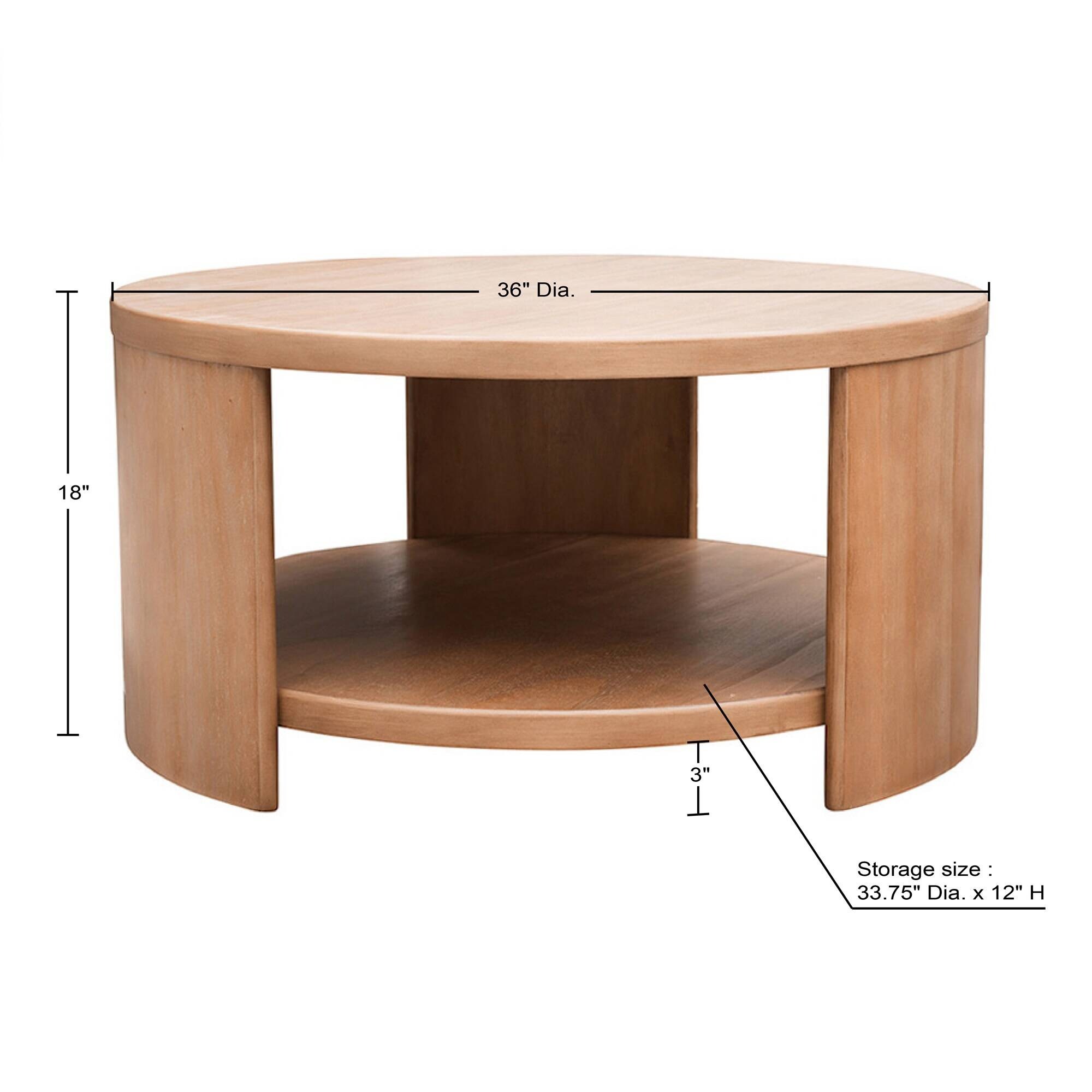 INK IVY Skye Round Coffee Table with Shelf On Sale Bed Bath Beyond 40459624